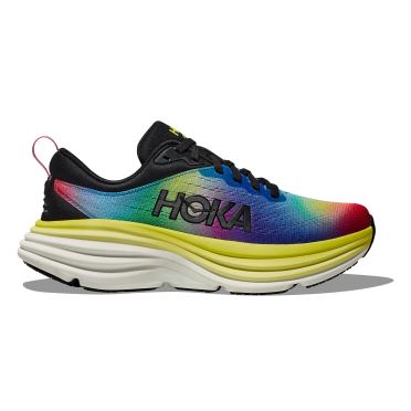 Hoka Bondi 8 Laufschuhe Schwarz/Regenbogen Damen 