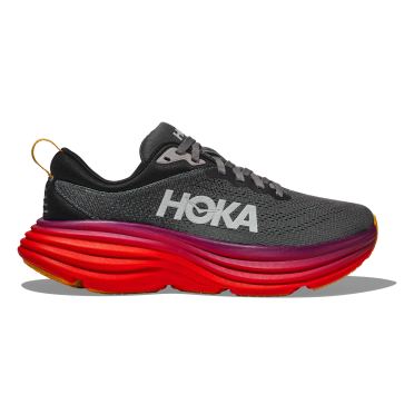 Hoka Bondi 8 Laufschuhe Schwarz/Rot Damen 