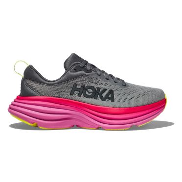 Hoka Bondi 8 Laufschuhe Schwarz/Rosa Damen 