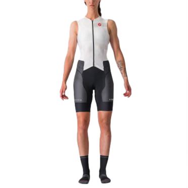 Castelli Free Sanremo 2 Trisuit ärmellos Weiss/Schwarz damen 