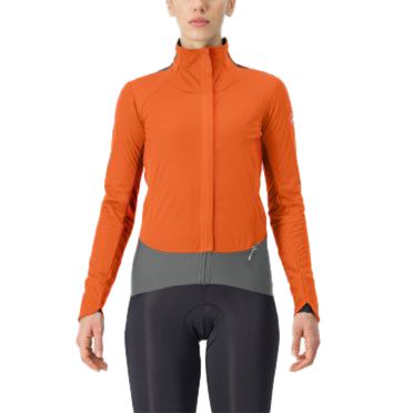 Castelli Alpha Doppio RoS Langarm Radjacke Orange Damen 