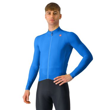 Castelli Aero Rennen lange mouw Trikot azure Italien herren 