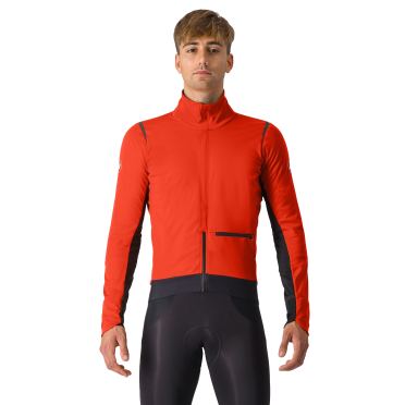 Castelli Alpha Doppio RoS Langarm Radjacke Rot Ocker/Schwarz Reflex Herren 