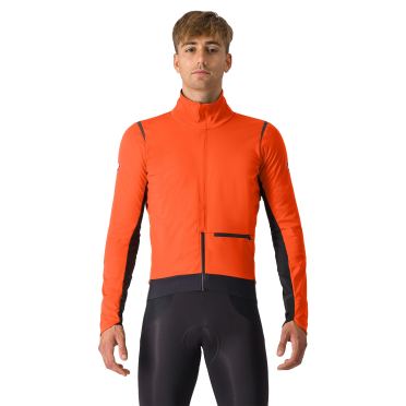 Castelli Alpha Doppio RoS Langarm Radjacke Brilliant Orange/Black Reflex Herren 