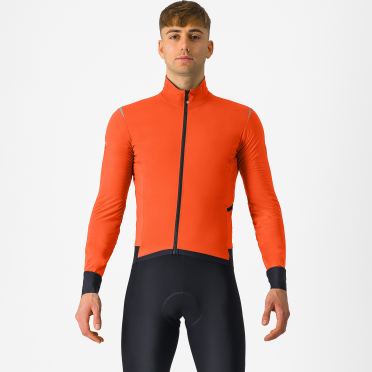 Castelli Alpha Flight RoS Langarm Radjacke leuchtend Orange/Schwarz reflex Herren 