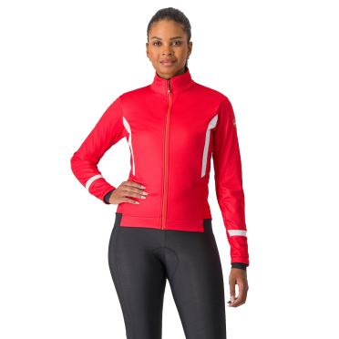 Castelli Dinamica 2 fietsjack lange mouw Hibiscus/Weiss Reflex dames 