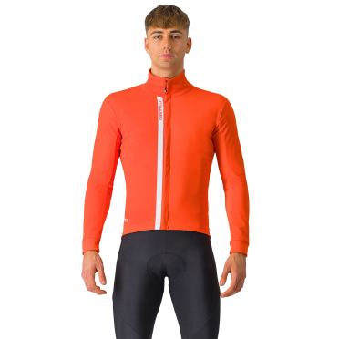 Castelli Entrata Langarm Radjacke Brilliant Orange/Silver Herren 