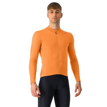 Castelli Espresso thermische Trikot lange mouw Lebendige Orange/Dunkelgrau herren 