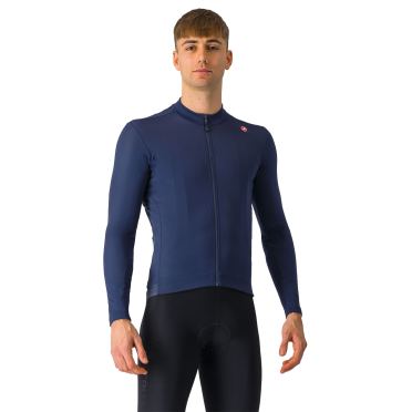 Castelli Espresso thermische Trikot lange mouw belgischen blau herren 