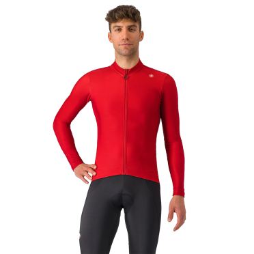 Castelli Espresso thermische Trikot lange mouw Reich Rot herren 