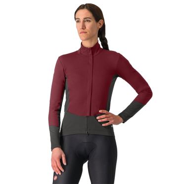 Castelli Perfetto air lange mouw fietsjack Tief Bordeaux/Dunkel Grau damen 