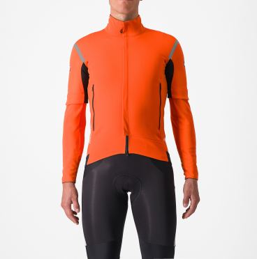 Castelli Perfetto RoS 2 Convertible jacke Leuchtend Orange/Silber Reflex Herren 