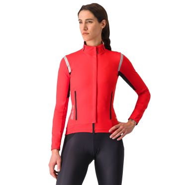 Castelli Perfetto RoS 2 Langarm-Radjacke Hibiskus/Silberreflex Damen 