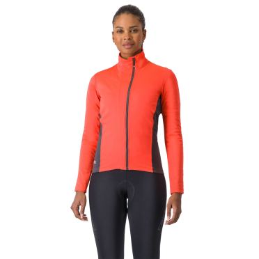 Castelli Transition 2 lange mouw fietsjack Leuchtend Rosa/Dunkelgrau dames 