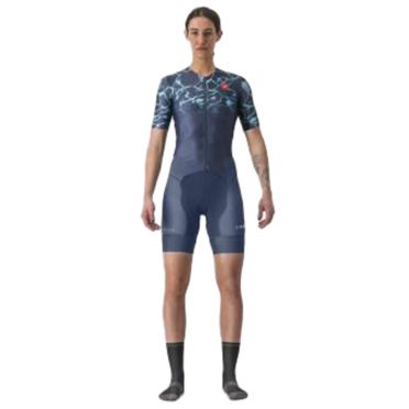 Castelli Free Sanremo 2 W Trisuit Kurzarm Blau Damen 