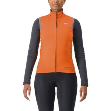 Castelli Perfetto RoS 2 Radweste Ärmellos Orange/Schwarz Damen 