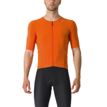 Castelli Premio Black Radtrikot Kurzarm Orange Herren 