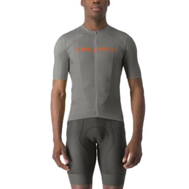 Castelli Prologo Lite Radtrikot Kurzarm Grau/Orange Herren 