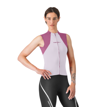 Castelli Sole sleeveless jersey rosa damen 