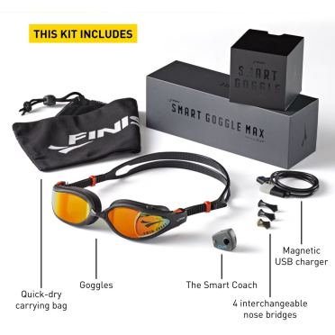 Finis Smart Schwimmbrillen Set orange Spiegel/Schwarz 