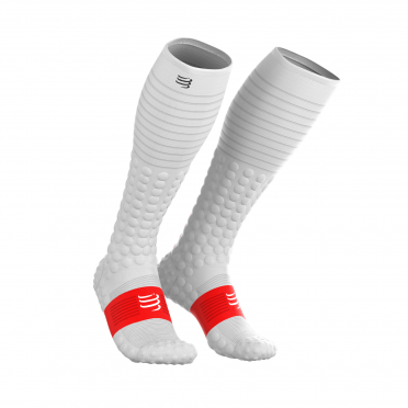 Compressport Full socks race & recovery Kompressionsstrümpfe Weiß 