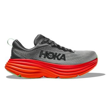 Hoka Bondi 8 Laufschuhe grau/rot herren 