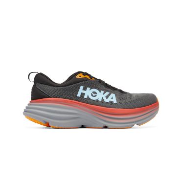 Hoka Bondi 8 Wide Laufschuhe Grau/Rot Herren 