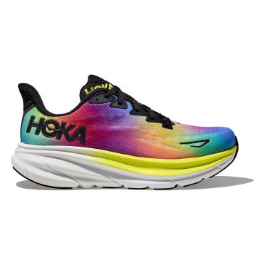 Hoka Clifton 9 Laufschuhe schwarz/regenbogen herren 