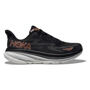 Hoka Clifton 9 wide Laufschuhe Schwarz/Grau Damen 