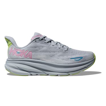 Hoka Clifton 9 wide Laufschuhe Grau Damen 