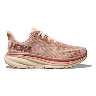 Hoka Clifton 9 Laufschuhe Rosa/Beige Damen 