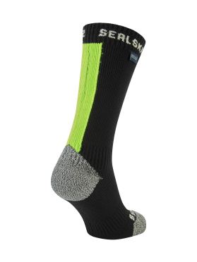 Sealskinz Briston All weather Mid Radsocken mit Hydrostop Schwarz/Neon Gelb 