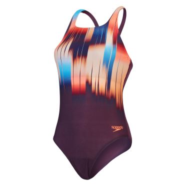 Speedo eco+ dig print medalist Lila/Orange damen 