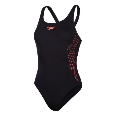 Speedo eco+ placem muscleback Schwarz/Rot damen 