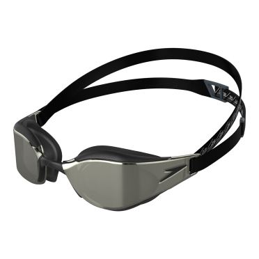 Speedo fastskin hyper elite mirror Schwimmbrille Schwarz/Grau 