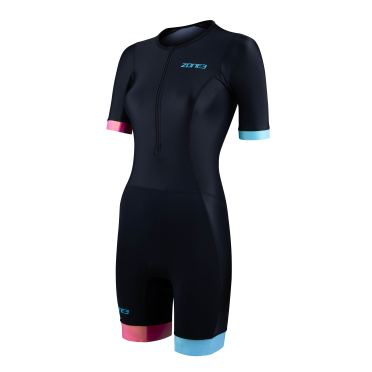 Zone3 Activate plus Kurzarm Trisuit schwarz/neon Damen 